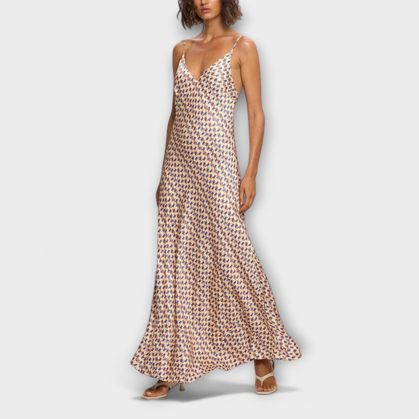 Chic Geometric Print Maxi Dress for Any Occasion