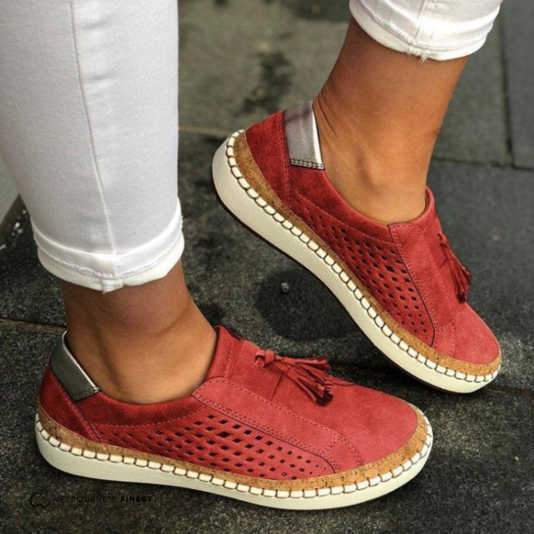 Claire - Stylish Perforated Slip-On Footwear for Everyday Wear