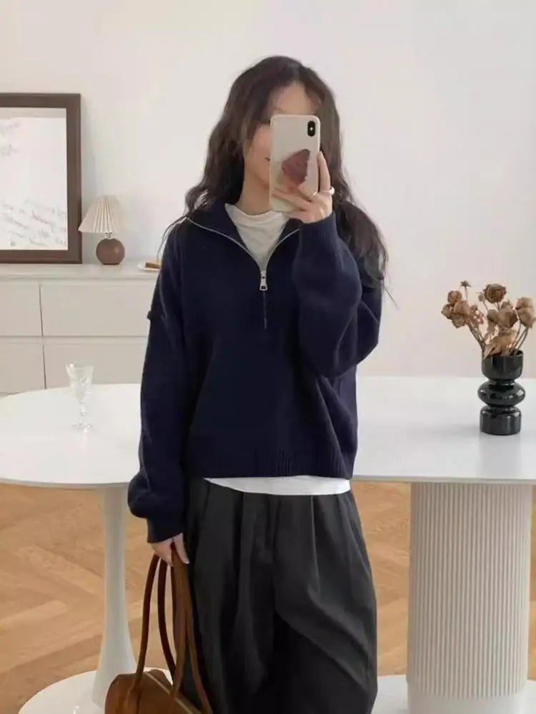 Aurora - Cozy High Neck Knit Sweater for Every Occasion