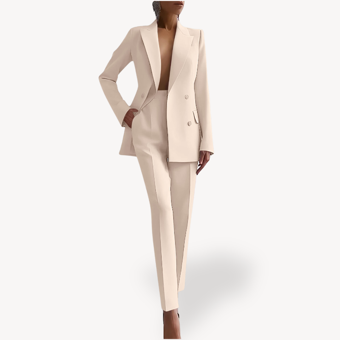 Chic Women's Blazer and Trouser Ensemble