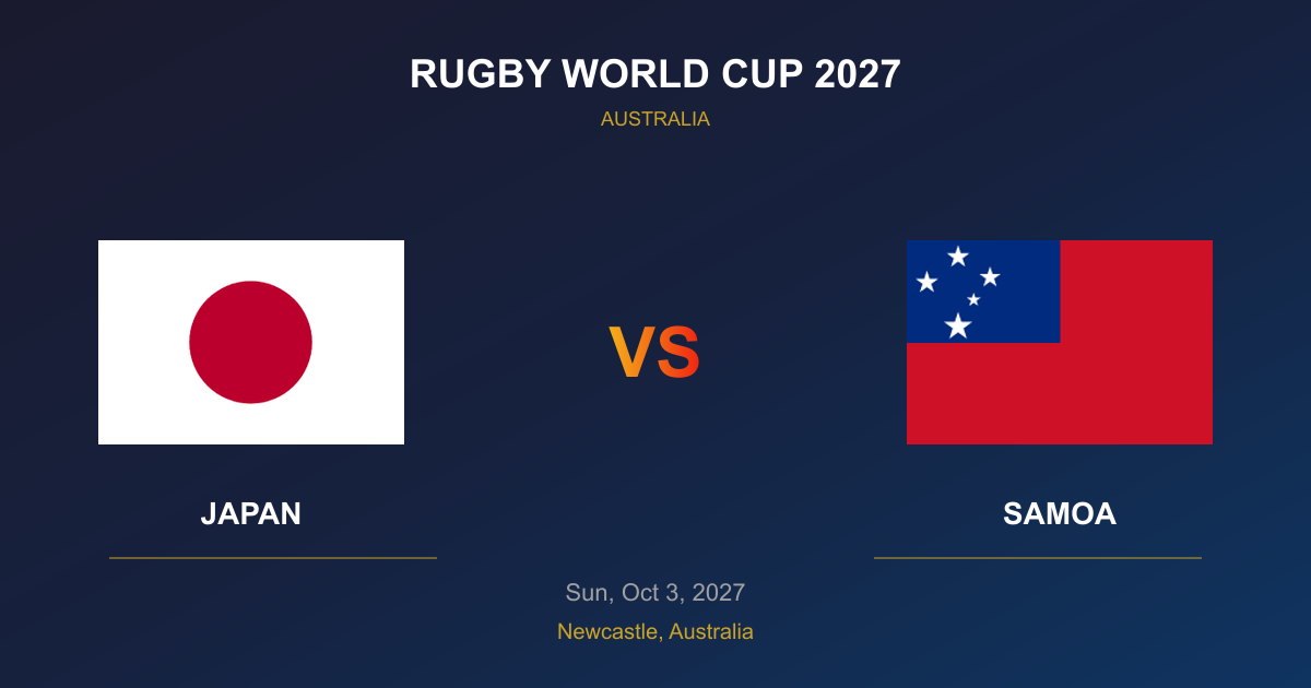 Japan vs Samoa - Rugby World Cup 2027 - Newcastle
