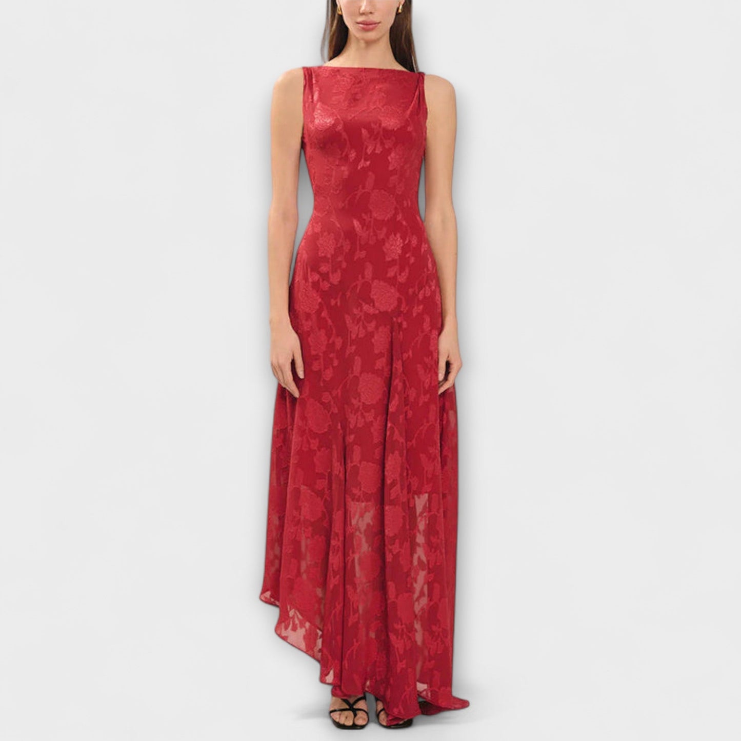 Opal - Chic Backless Jacquard Maxi Dress for Events