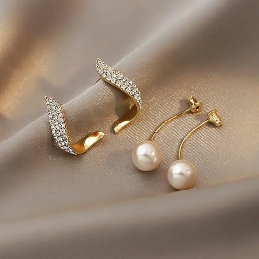 Elegant Gold Earrings Featuring Pearl Drops
