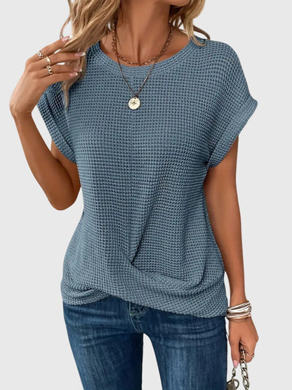 Isa™ | Chic Crew Neck Blouse for Any Occasion