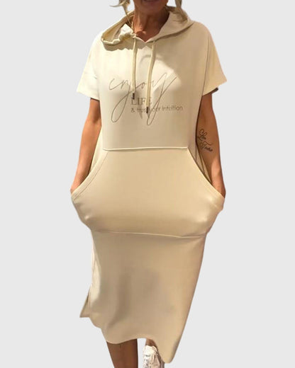 Chic Cotton Hoodie Dress for Everyday Wear