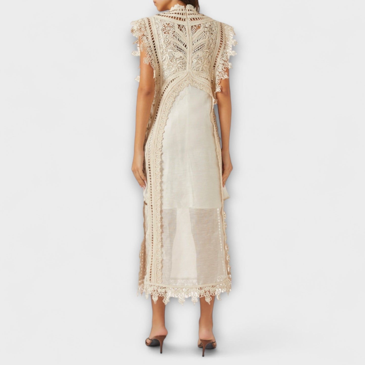 Chic Woven Organza Maxi Dress for Special Occasions