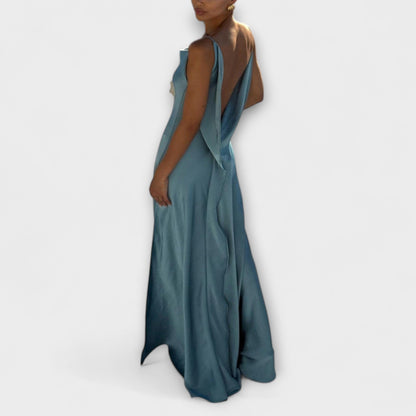 Hallie - Satin Maxi Dress for Stylish Evenings
