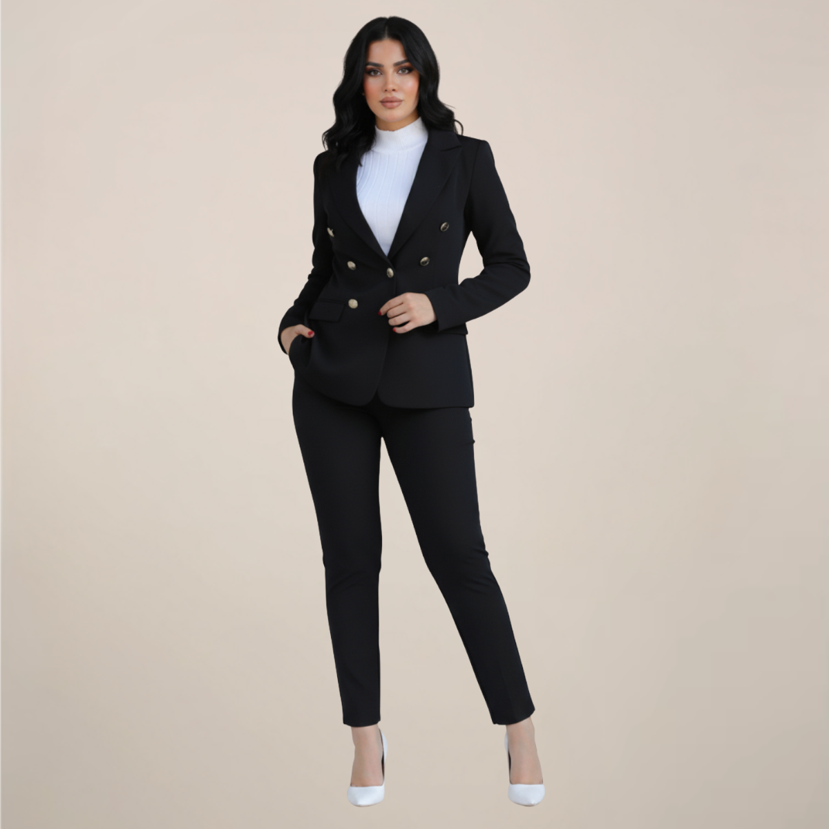 Chic Women's Blazer and Slim Trouser Set for Any Occasion