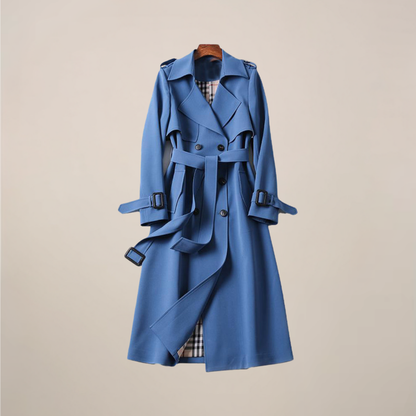 Women's Classic Belted Trench Coat – Stylish Double-Breasted Outerwear