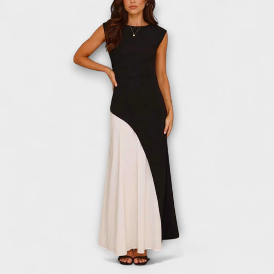 Isabel - Chic Monochrome Color Block Dress for Every Occasion