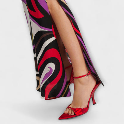 Marble Print Maxi Dress for Stylish Events