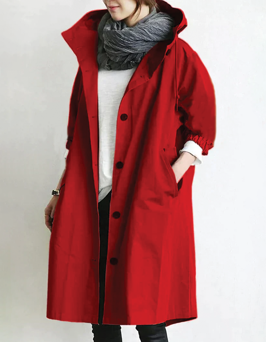 Anna - Stylish Hooded Trench Coat for All Occasions