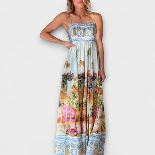 Aracati Multicolor Maxi Dress for Summer Events