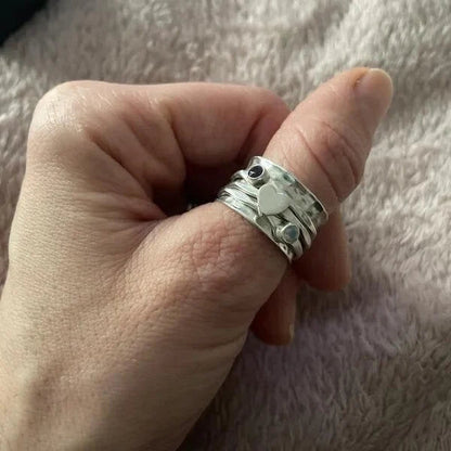 Handcrafted Heart-Spinning Ring