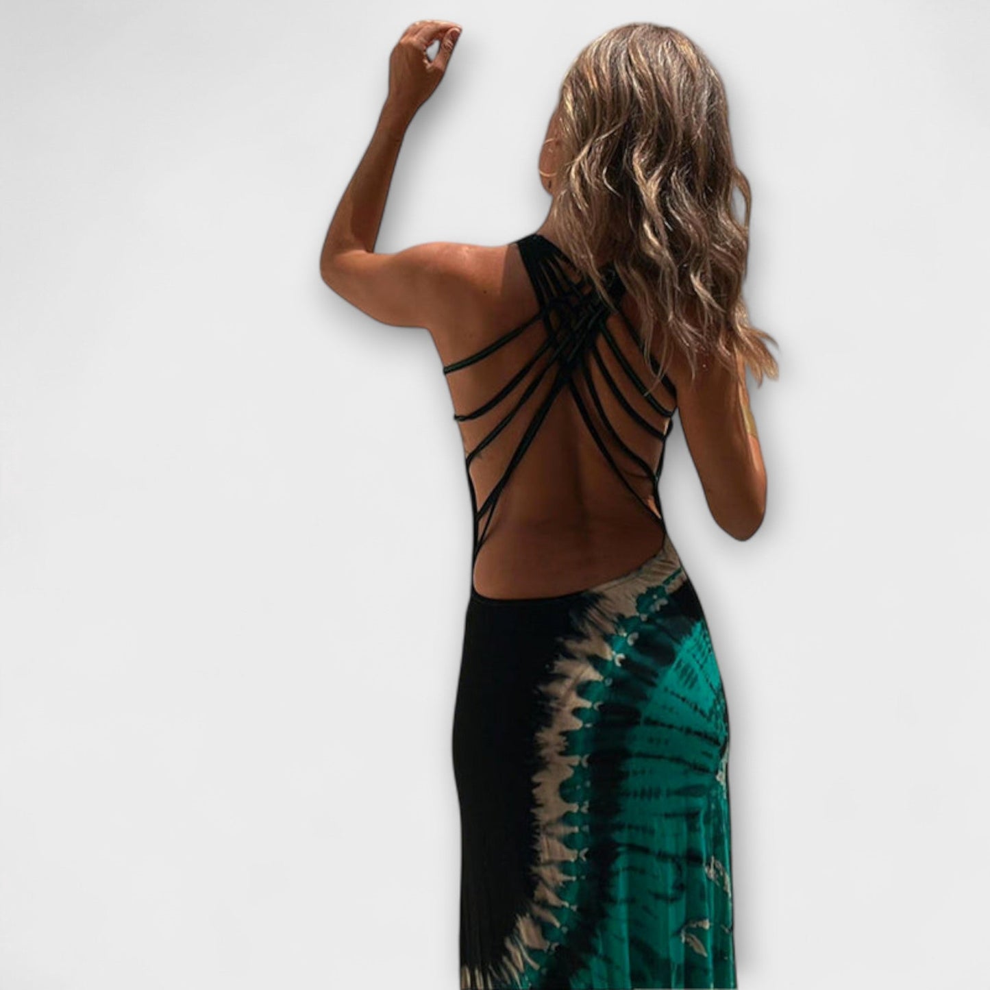 Starry Sky Tie-Dye Maxi Dress for Special Occasions