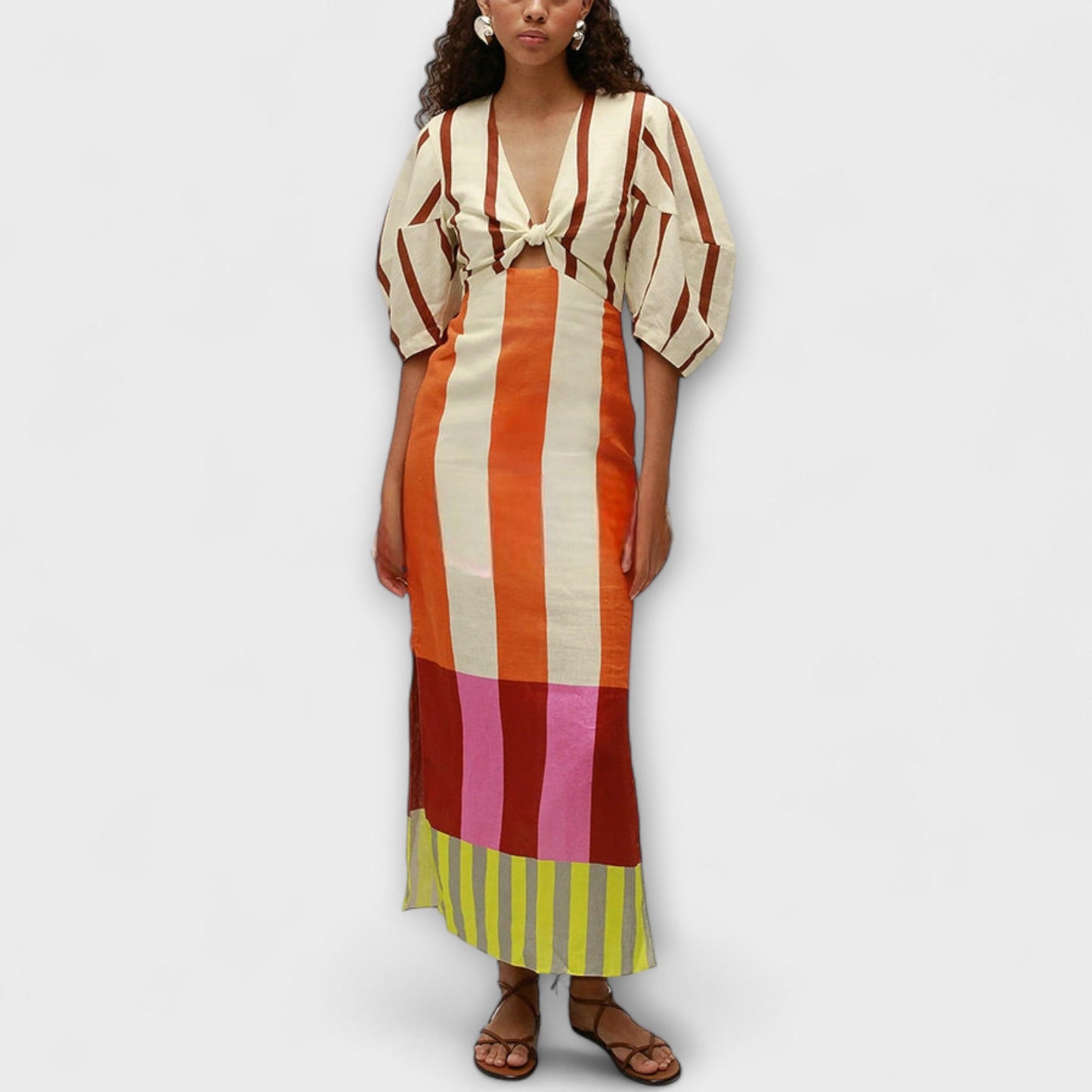 Kaya Maxi Dress: Chic Cutout & Puff Sleeves for Any Occasion