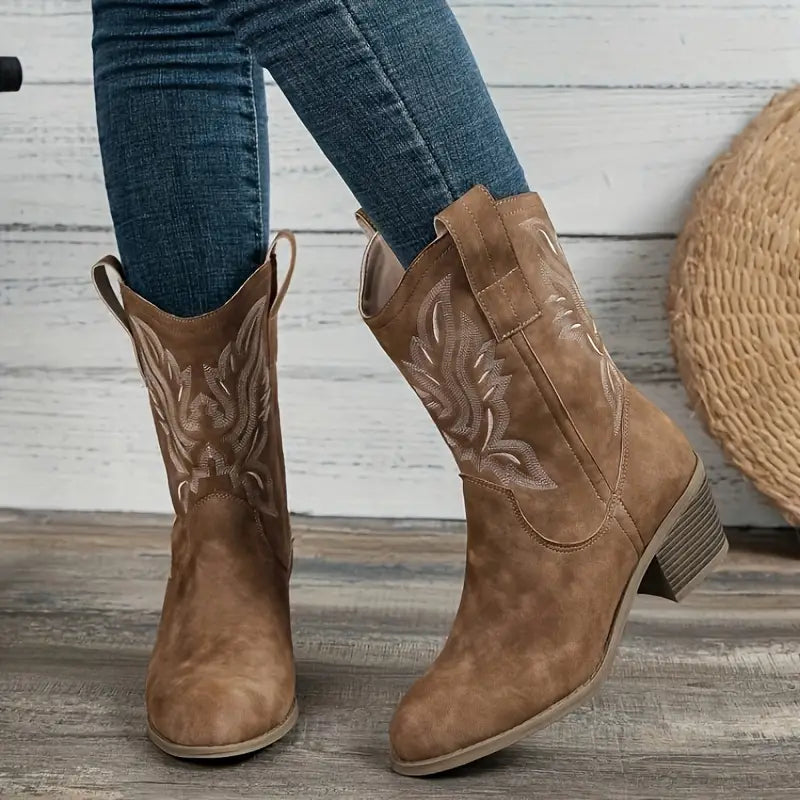 Ariana | Stylish Block Heel Cowboy Boots for Women