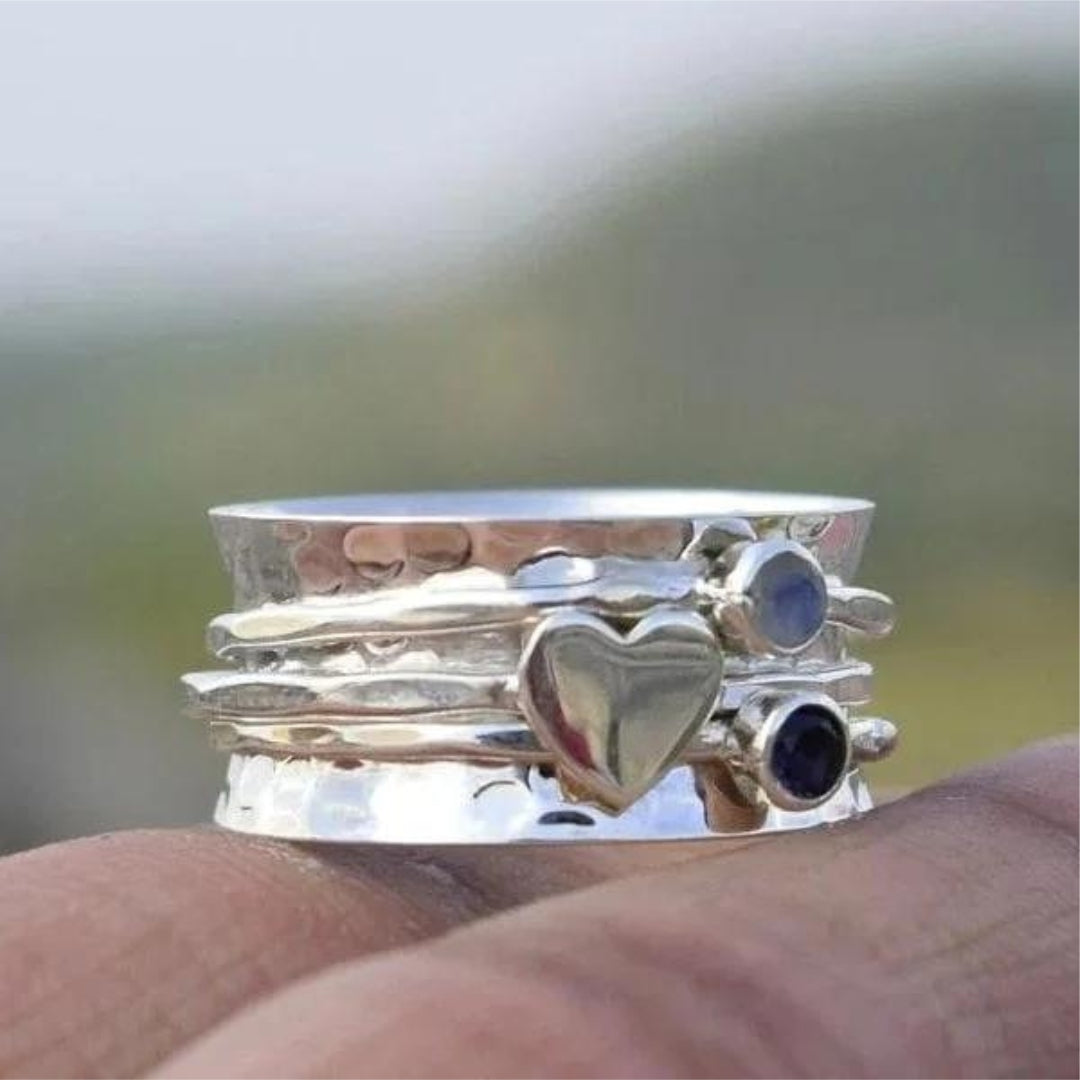 Handcrafted Heart-Spinning Ring