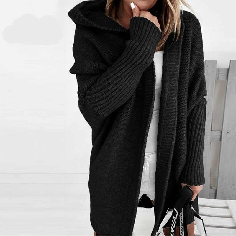 Chic Hooded Knit Cardigan for Everyday Wear