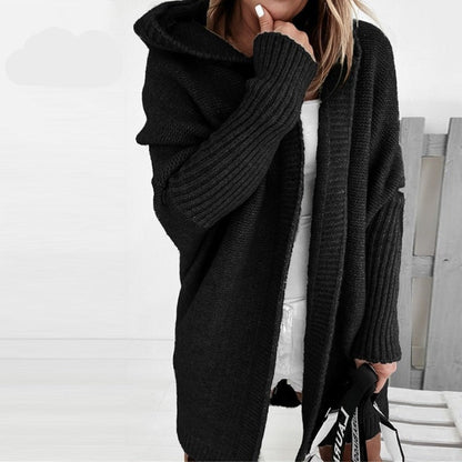 Chic Hooded Knit Cardigan for Everyday Wear