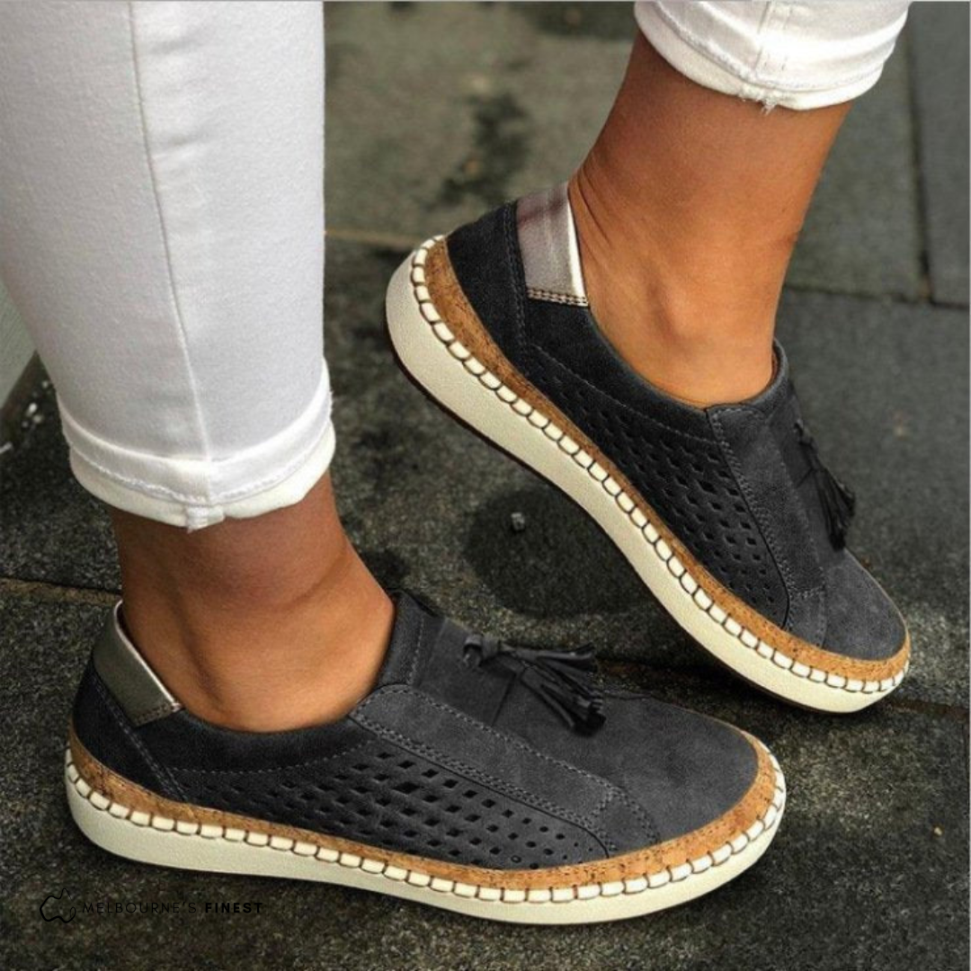 Claire - Stylish Perforated Slip-On Footwear for Everyday Wear