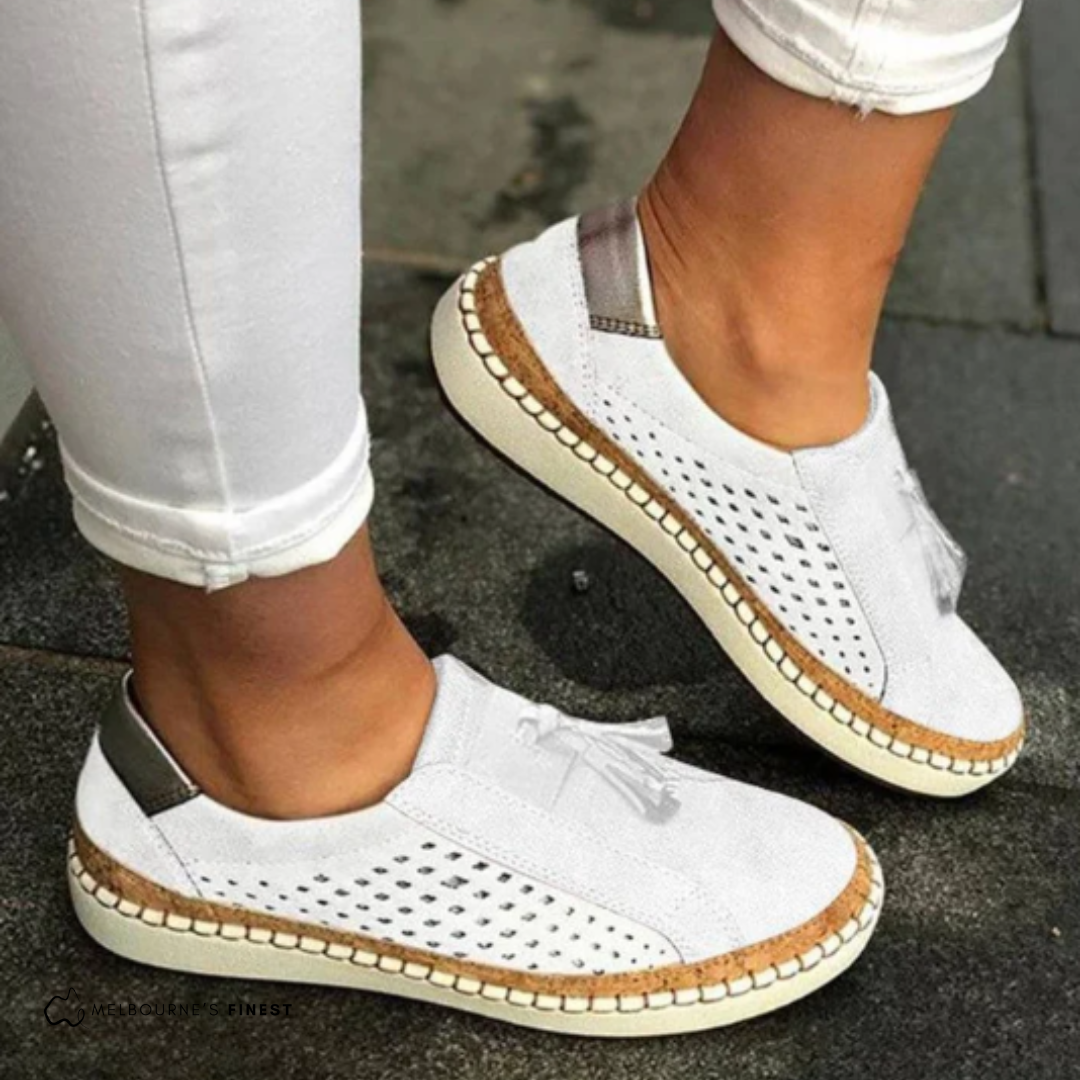 Claire - Stylish Perforated Slip-On Footwear for Everyday Wear