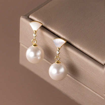 Vintage Silver Pearl Studs