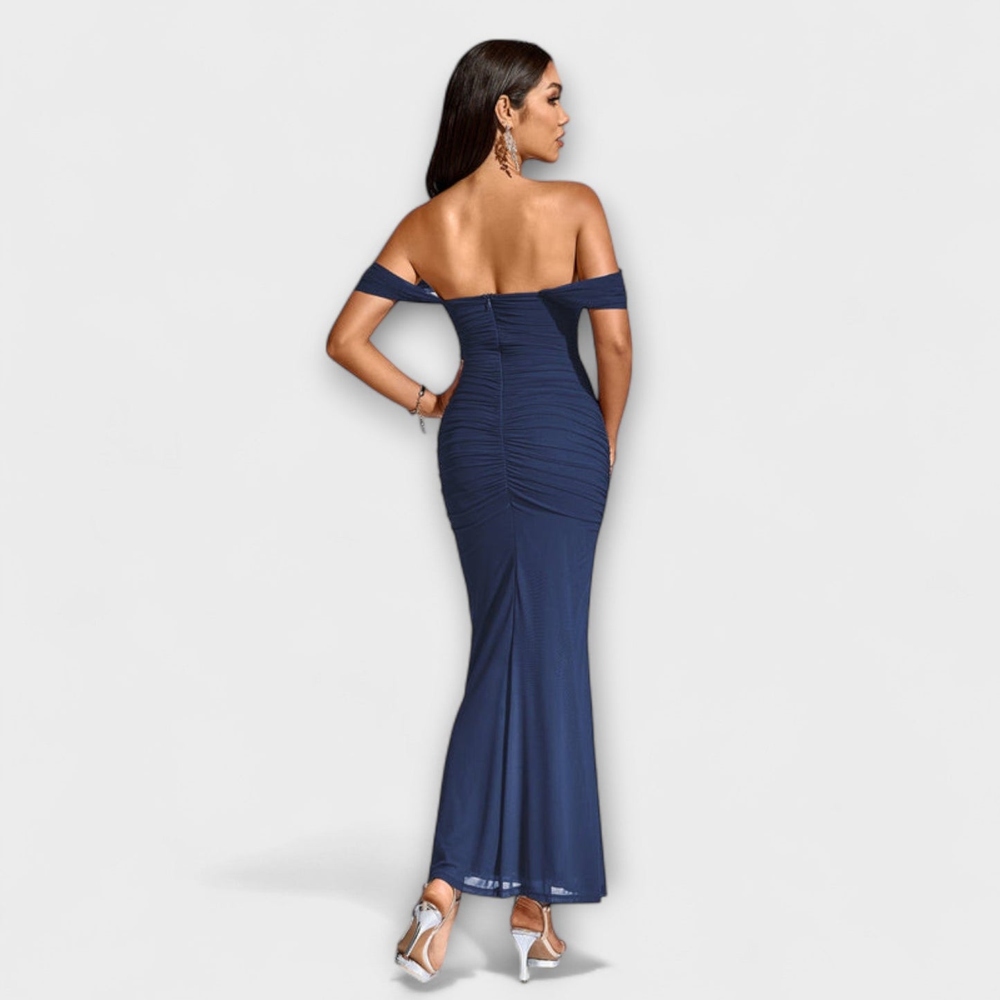 Ione - Chic Off-Shoulder Ruched Dress for Any Occasion