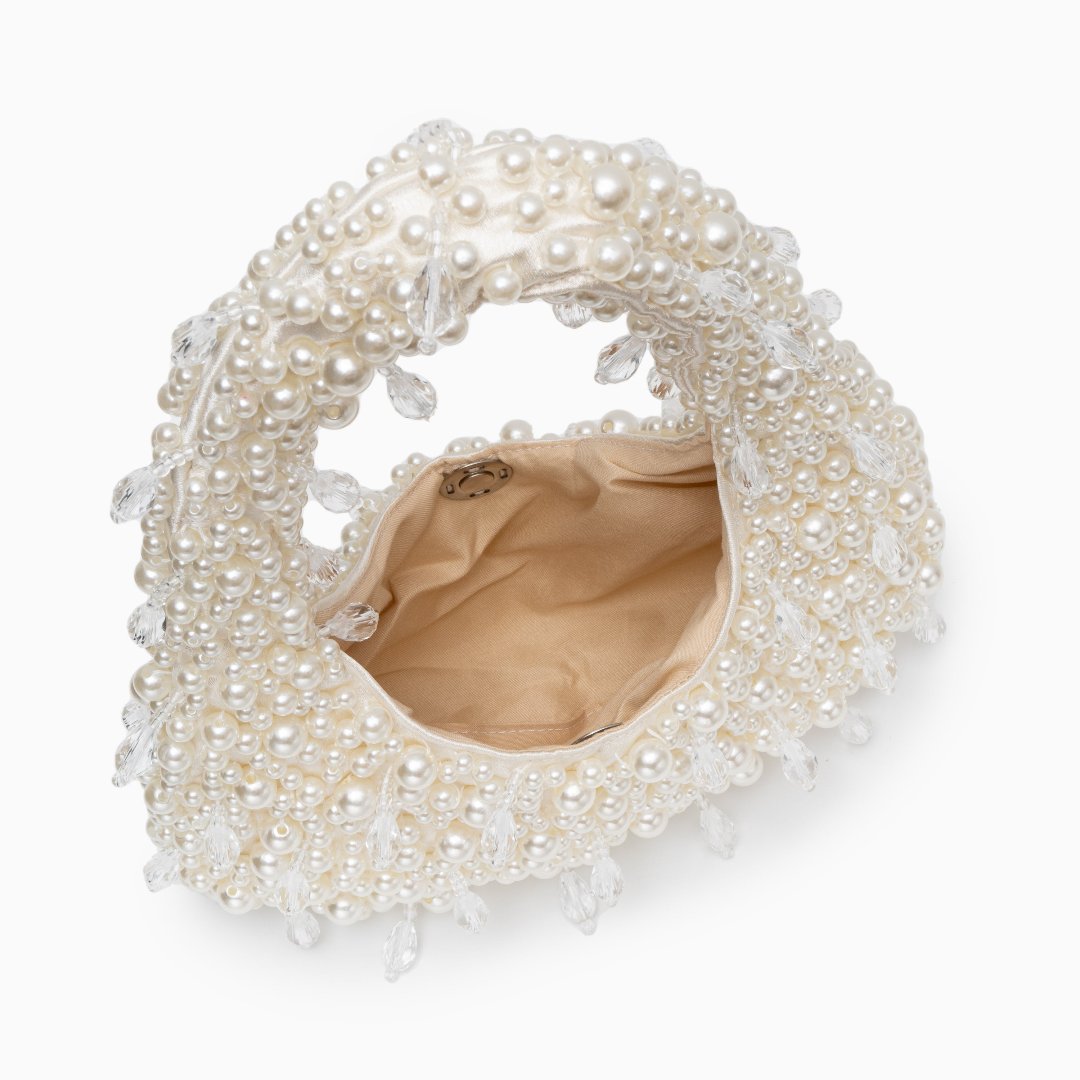 Chic Pearl Bead Top-Handle Handbag for Any Occasion