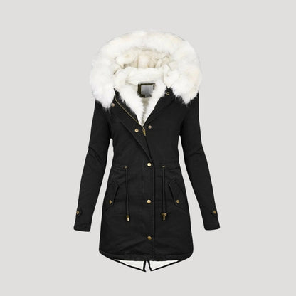 Chic Women's Winter Parka with Faux Fur Hood