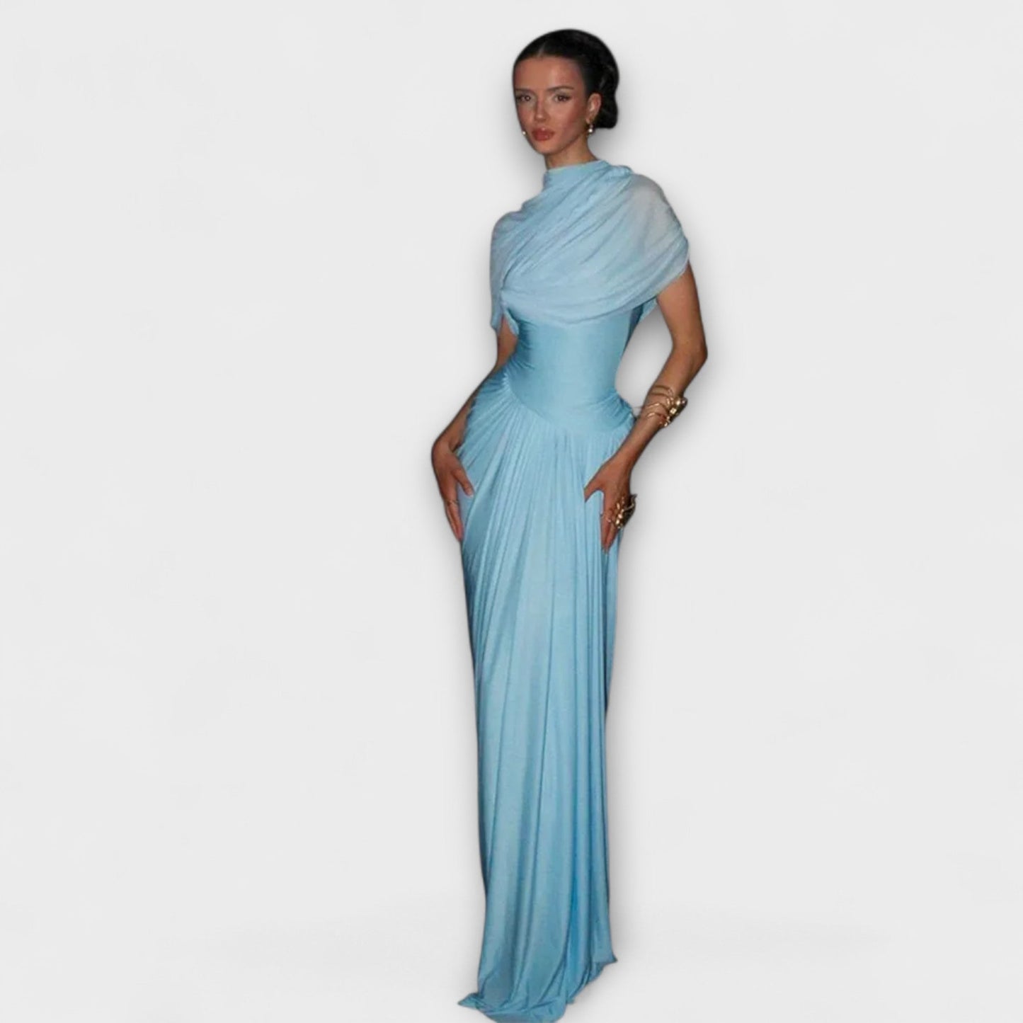 Chic Roll Neck Maxi Dress for Stylish Occasions