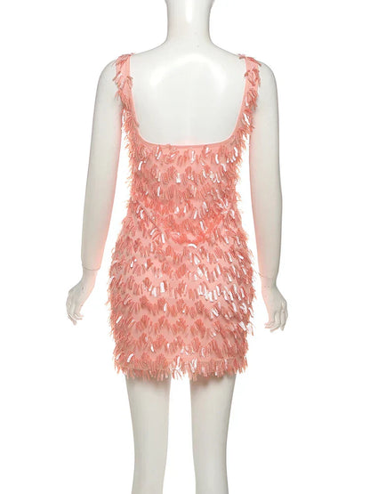 Jenny | Women's Fringe Feather Cocktail Dress for Parties
