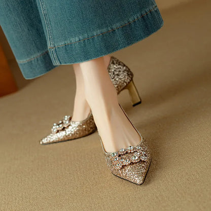 Gloria Glitter Heels for Evening Glam