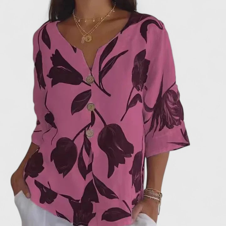 Isabel | Chic Floral Pattern Blouse for Special Occasions