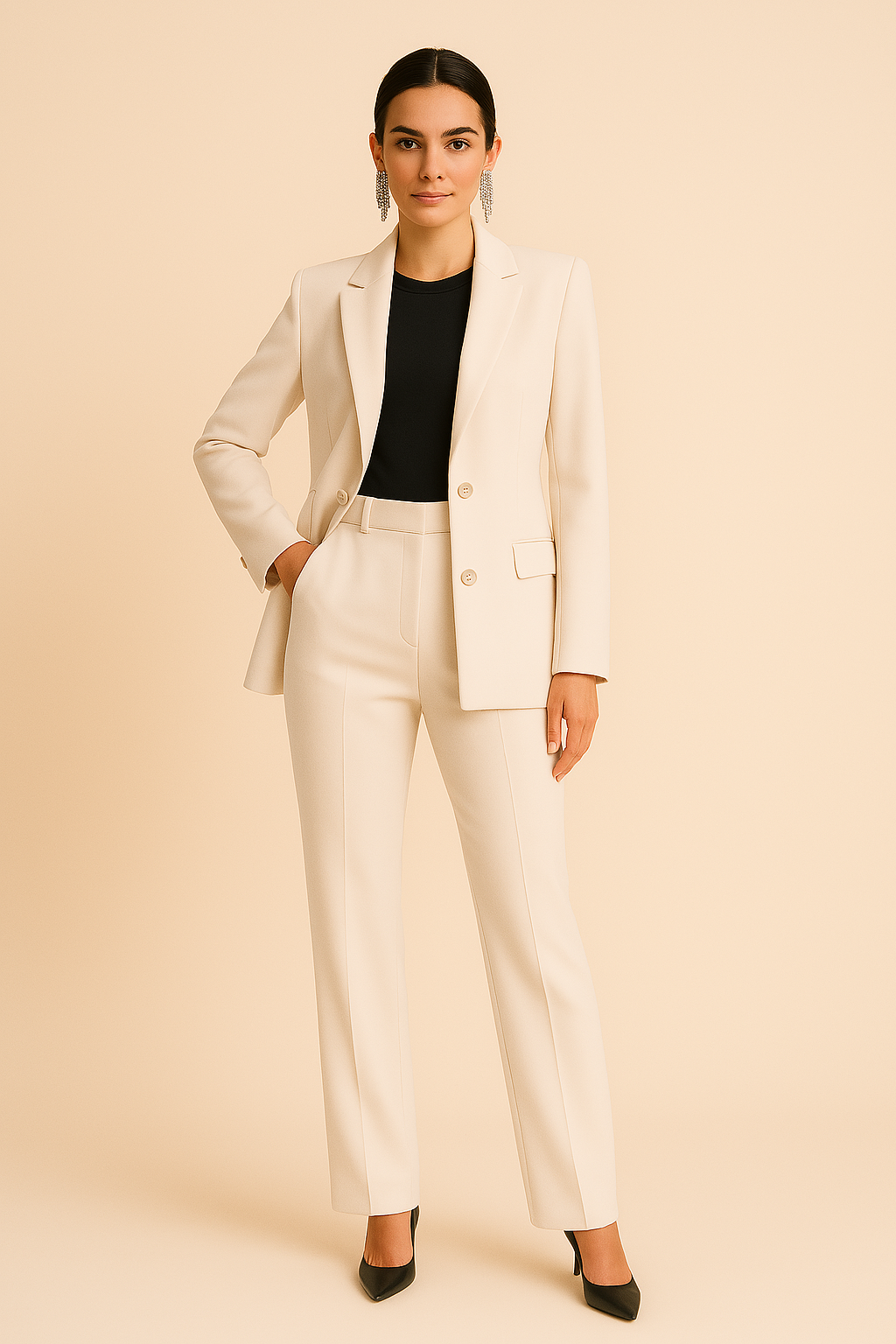 Chic Summer Blazer & Pleated Trousers for Women