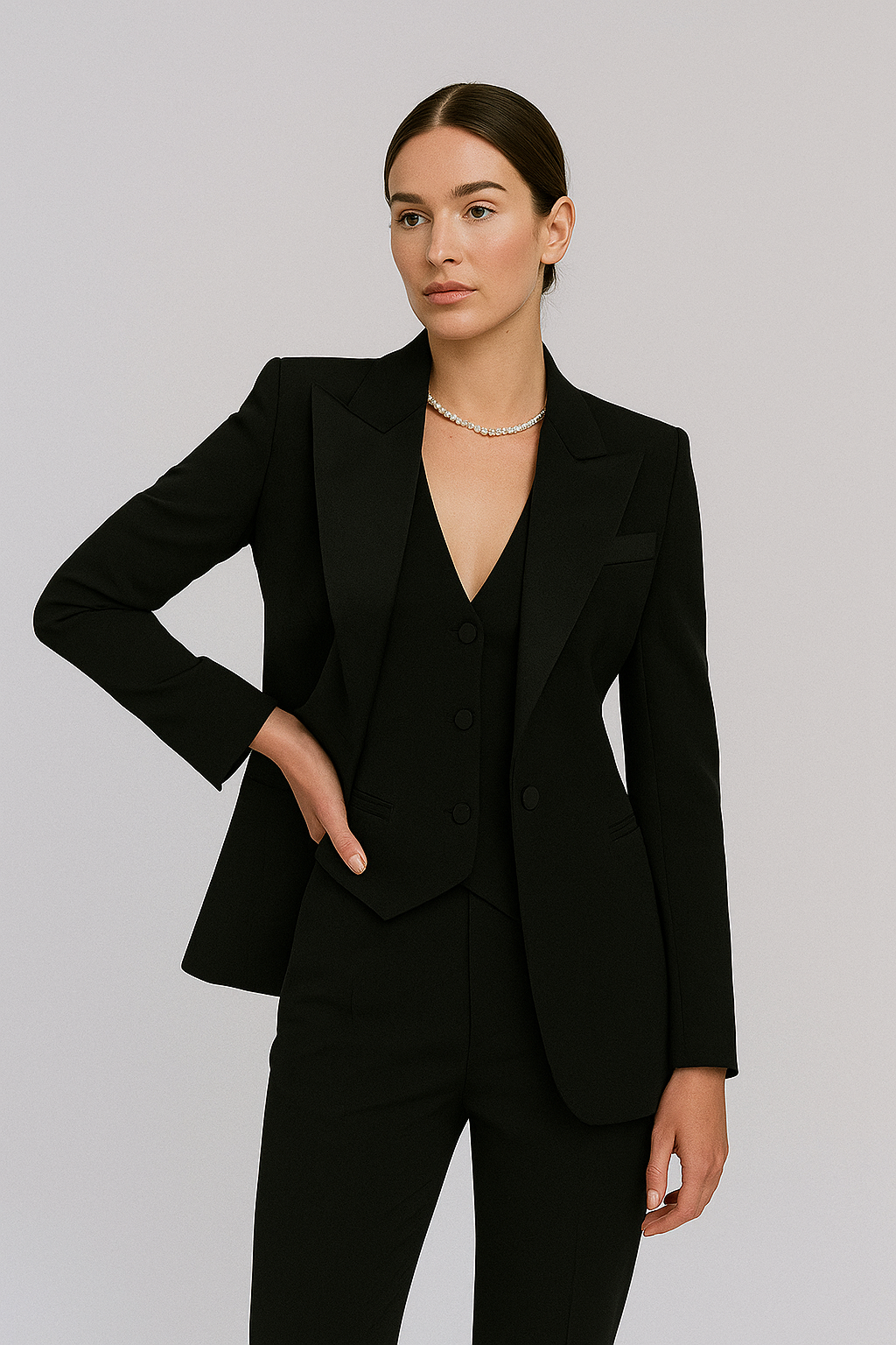 Chic Women's 3-Piece Suit Set – Stylish Blazer, Vest, and Slim Trousers for Any Occasion