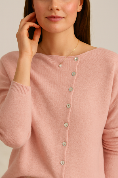 Asymmetric V-Neck Cardigan Sweater for Women