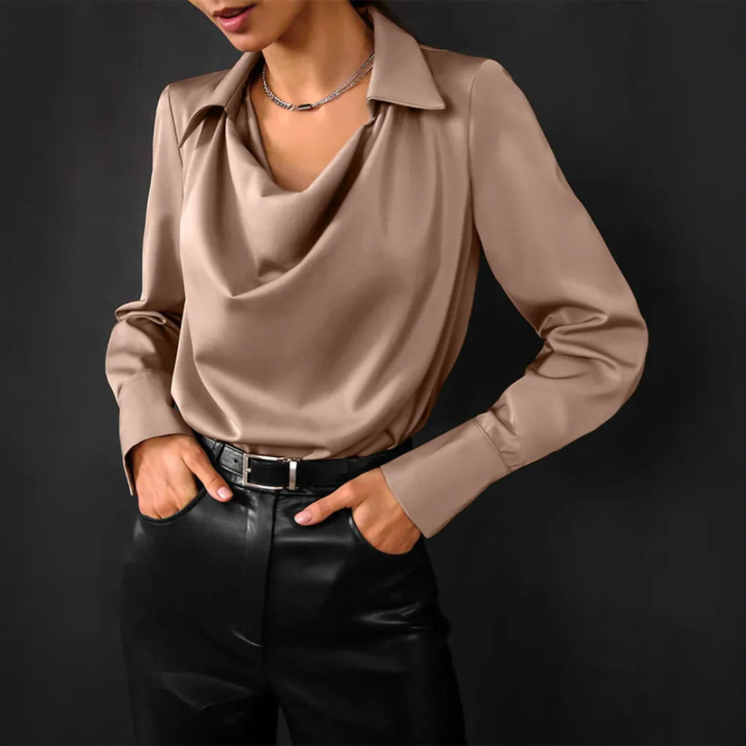 Chic Women's Cowl Neck Long Sleeve Top for Any Occasion