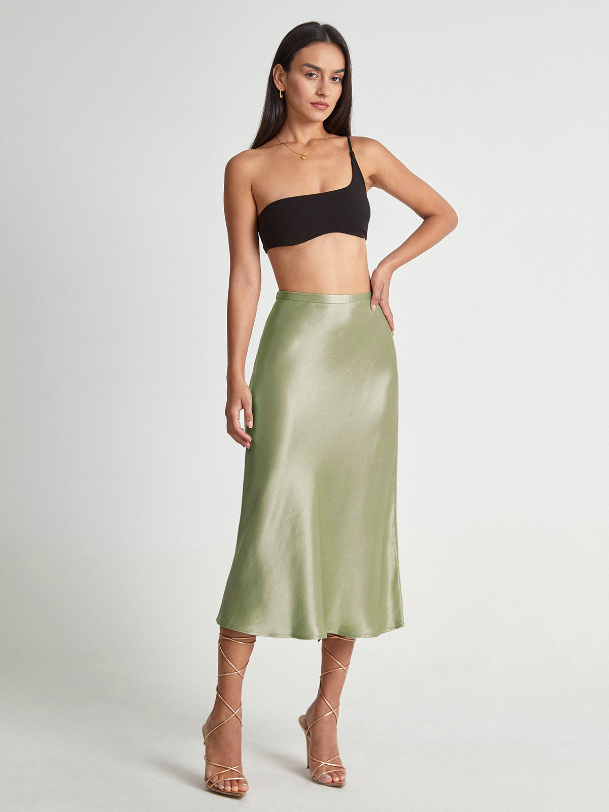 Chic High Waist Midi Skirt for Summer Wear