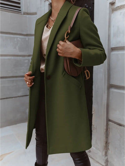 Chic Women's Long Overcoat for Stylish Layering