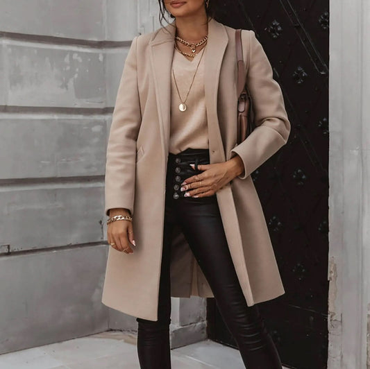 Chic Women's Long Overcoat for Stylish Layering