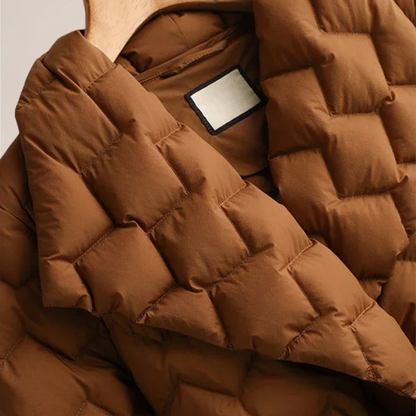 Quilted Women's Puffer Jacket with Belted Waist