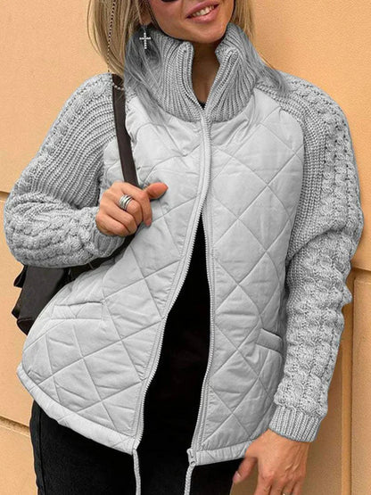 Textured Sleeve Quilted Jacket for All Occasions