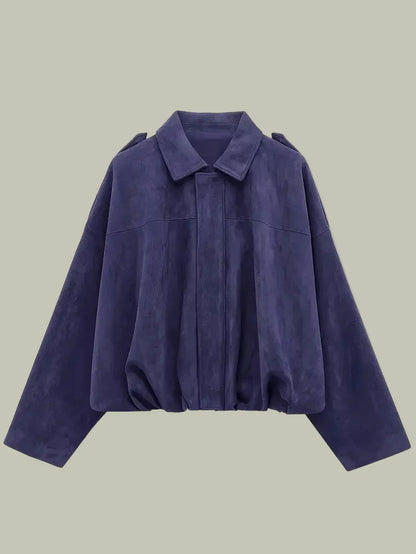 Women’s Oversized Faux Suede Jacket for Chic Style