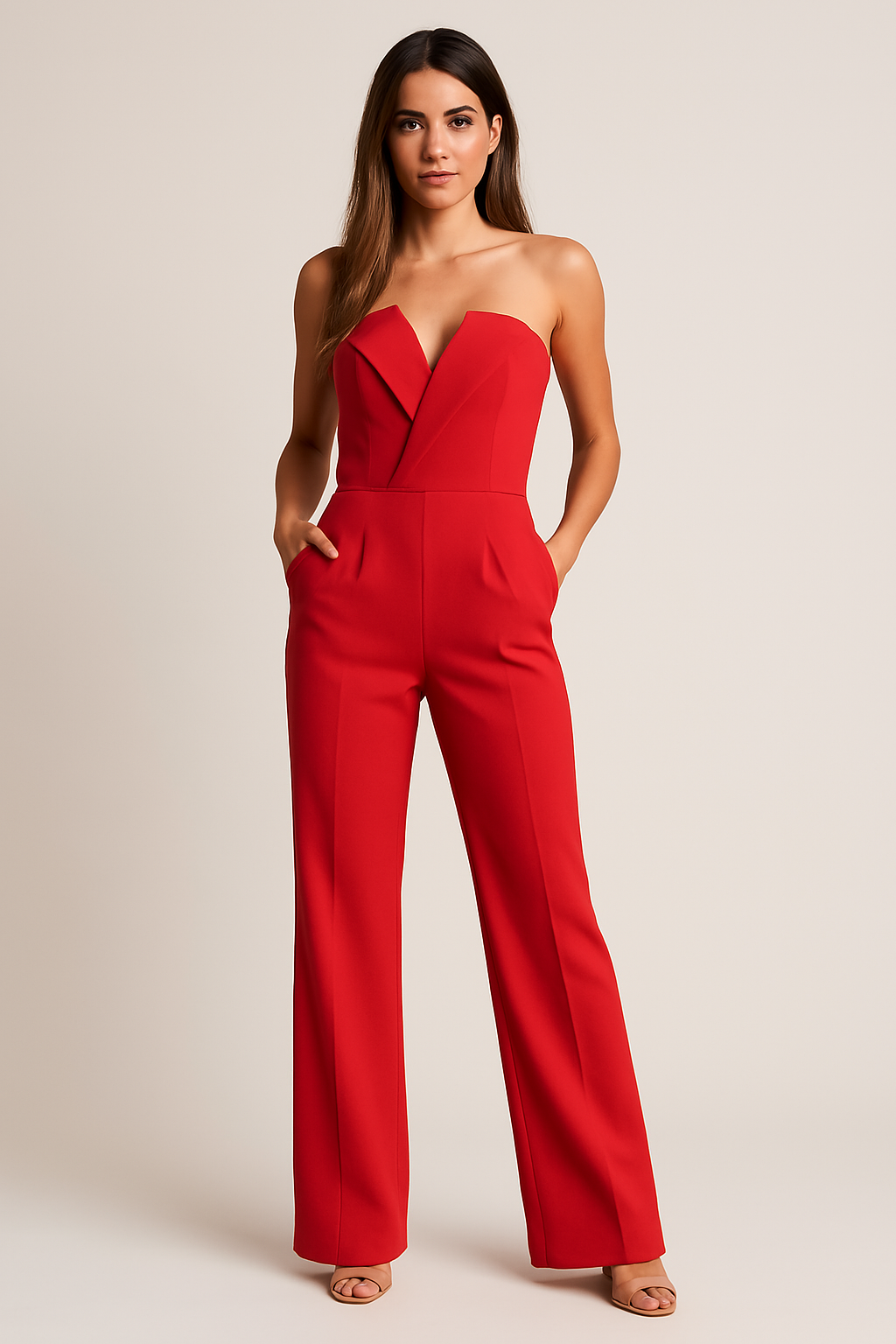 Chic Women's V-Neck Wide-Leg Jumpsuit for Any Occasion