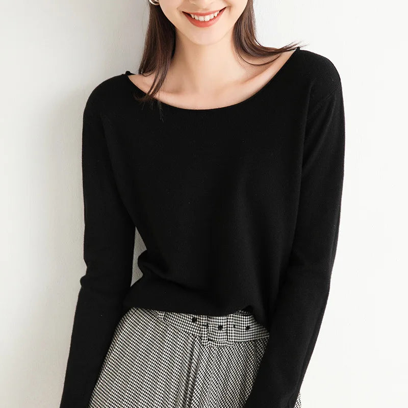 Chic Women's Long Sleeve Knit Sweater for Any Occasion