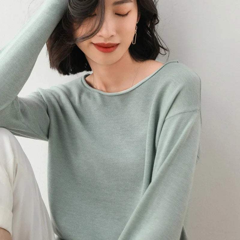 Chic Women's Long Sleeve Knit Sweater for Any Occasion
