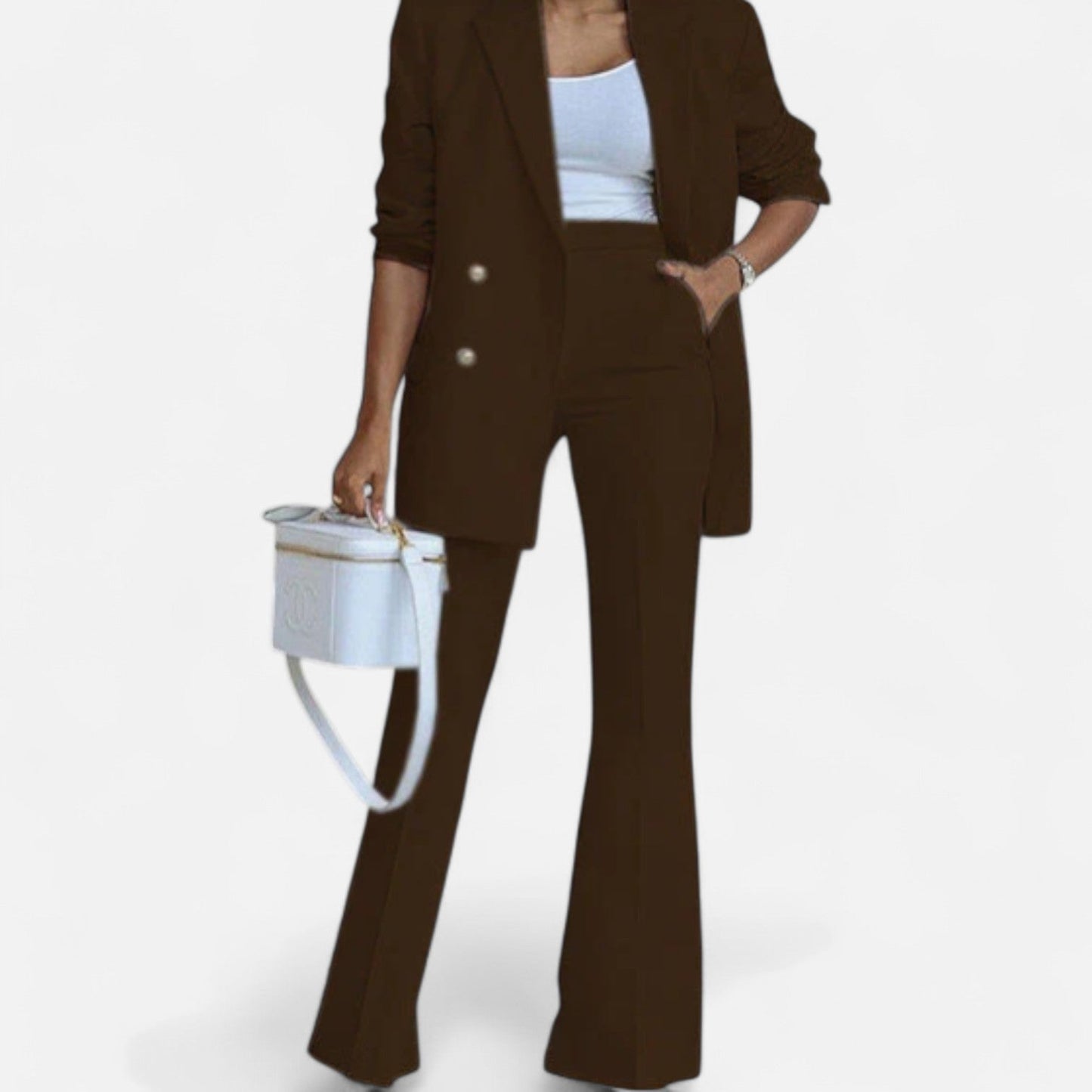Chic Women's Blazer and Trouser Set for Formal Events