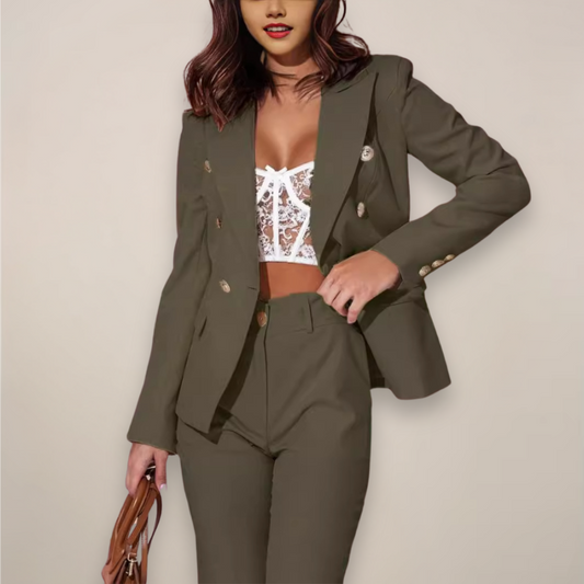 Chic Women's Two-Piece Blazer Suit for Work & Events