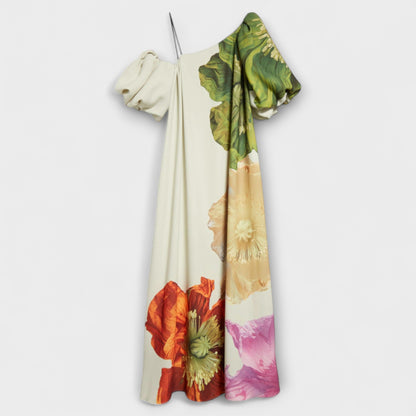 Floral Asymmetrical Maxi Dress for Events